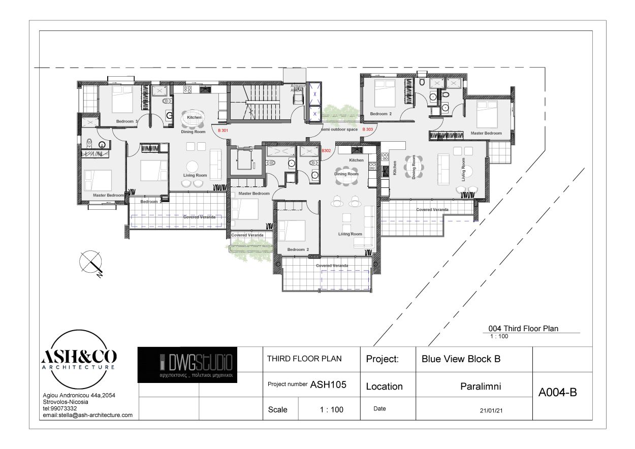 blue view sheet a004 b third floor plan